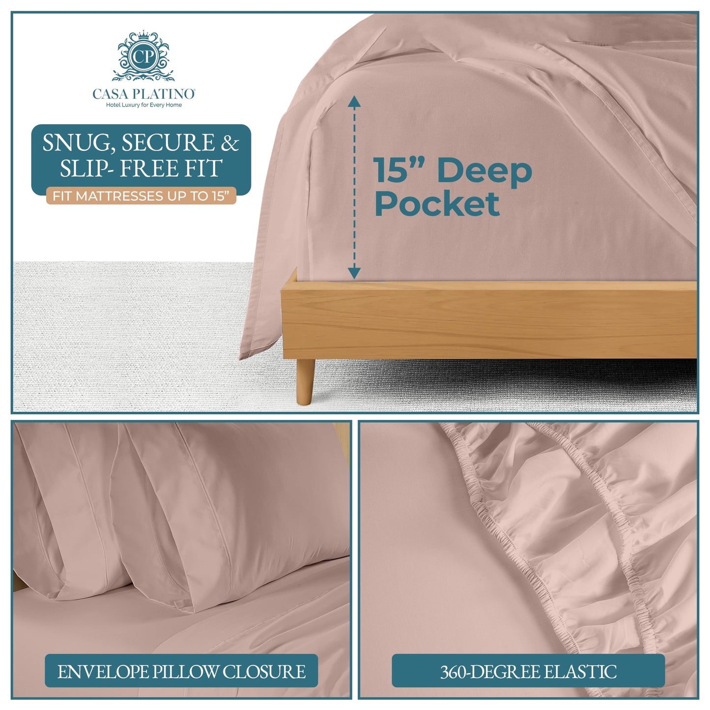 600 Thread Count Cotton Sheet Set cp-gallery: color=Sepia Rose