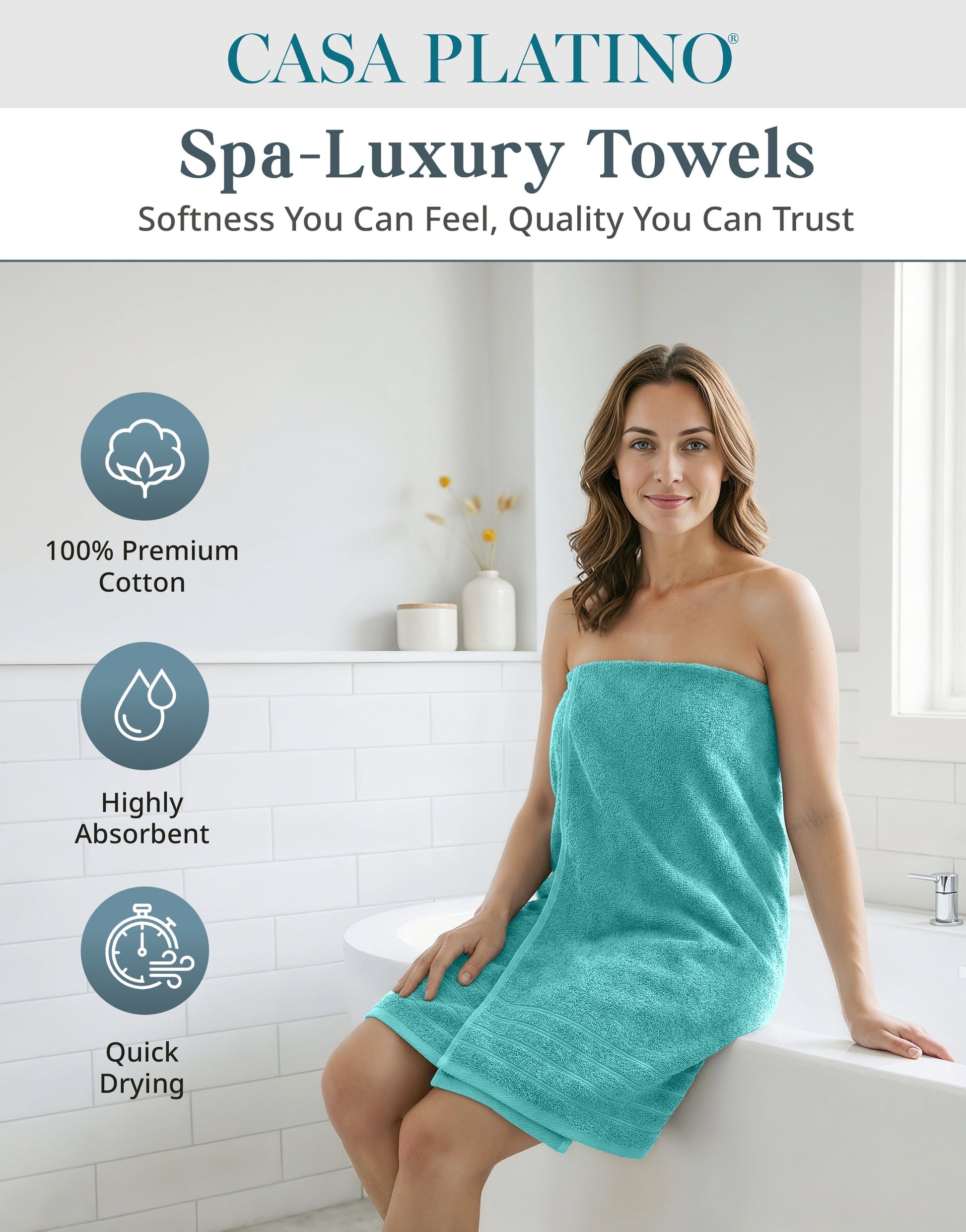24-Piece Cotton Bath Towel Set