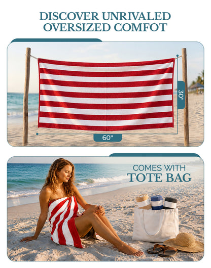 4-Piece Cabana Beach Towel Set cp-gallery: color=Ocean Breeze; size=4 Piece Set