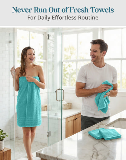 8-Piece Cotton Bath Towel Set cp-gallery: color=Aqua Sky; size=8 Piece Set