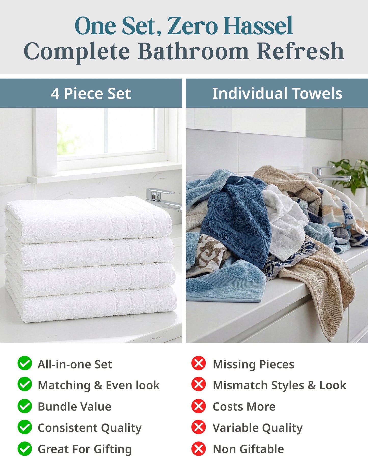 4-Piece Oversized Bath Sheets Set cp-gallery: color=White; size=4 Piece Set