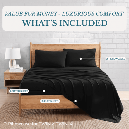 Washed Microfiber Sheet Set cp-gallery: color=Black