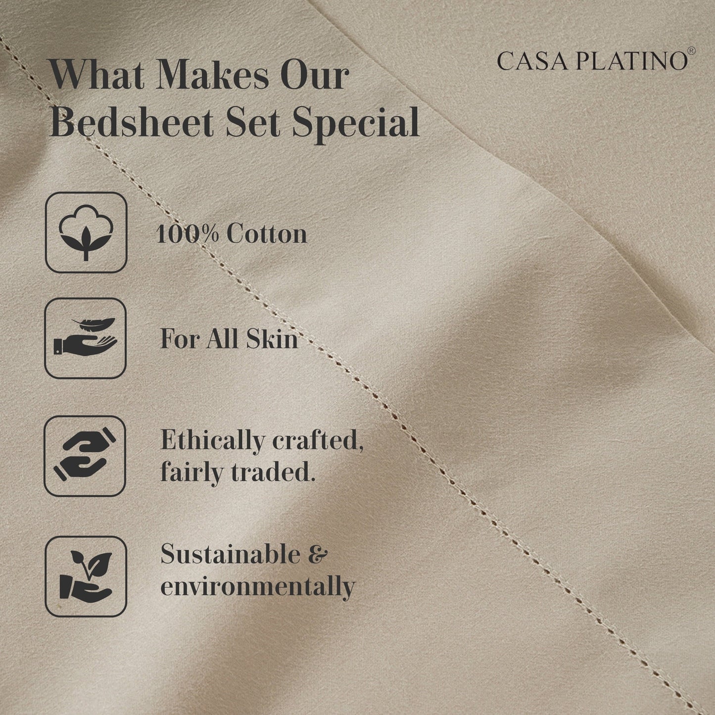 Percale Cotton Sheet Set cp-gallery: color=Linen