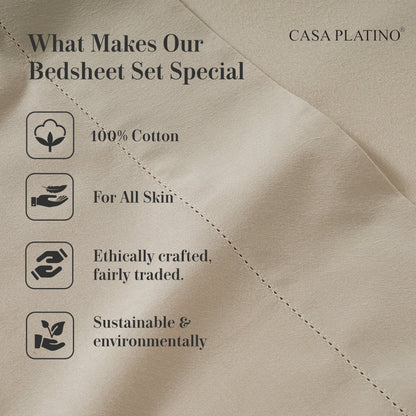 Percale Cotton Sheet Set cp-gallery: color=Linen