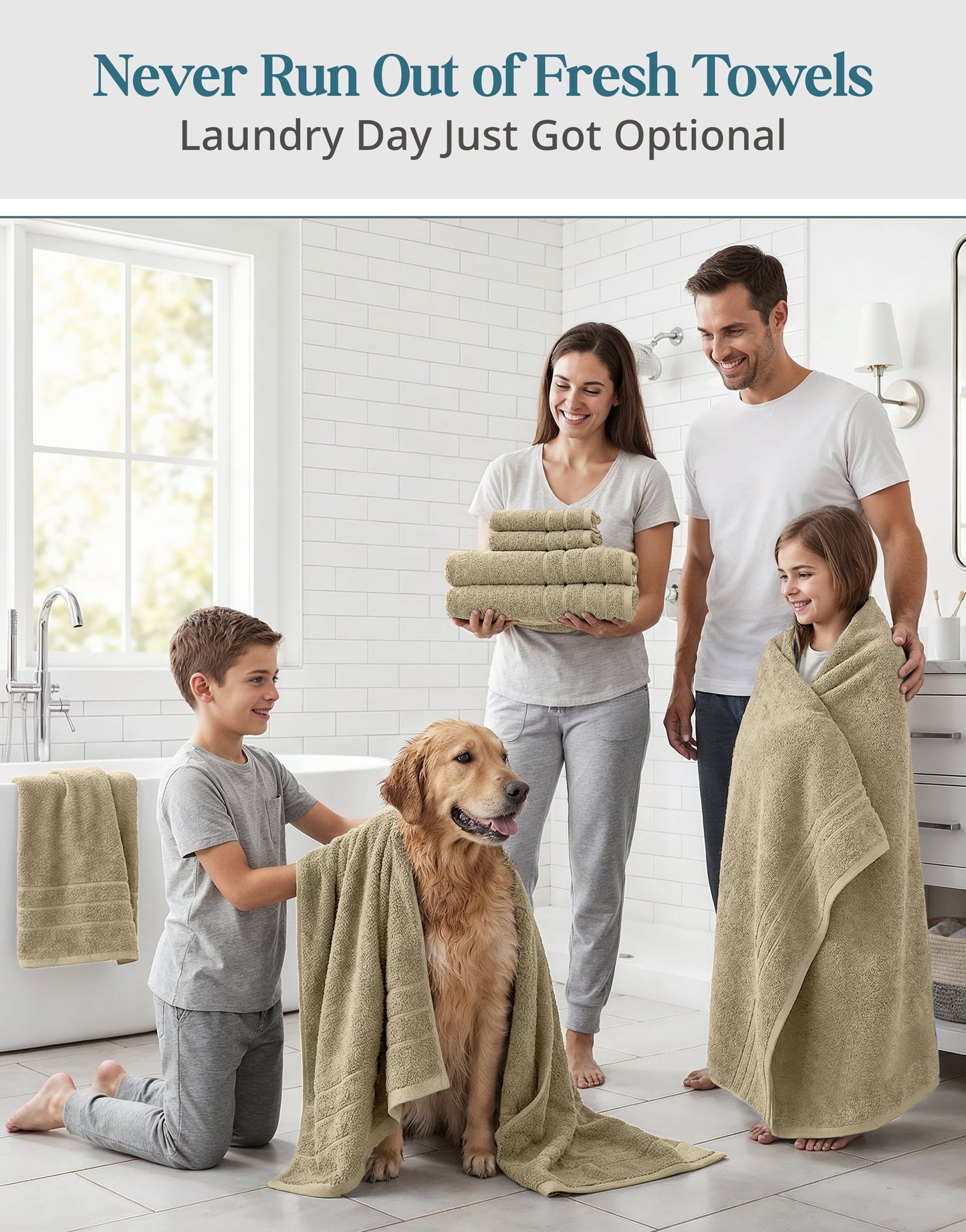 24-Piece Cotton Bath Towel Set cp-gallery: color=Taupe; size=24 Piece Set