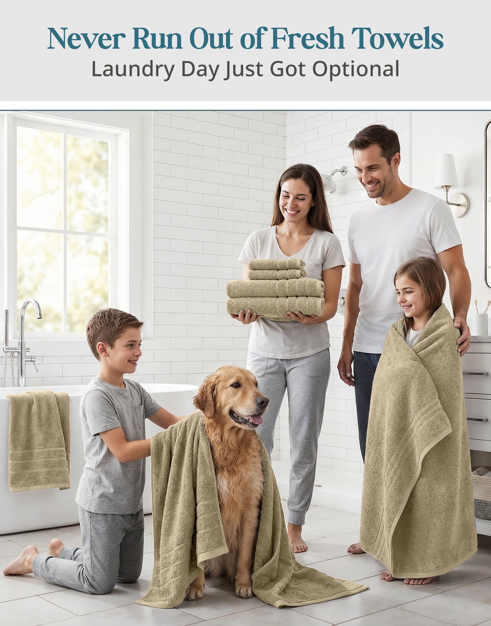 24-Piece Cotton Bath Towel Set