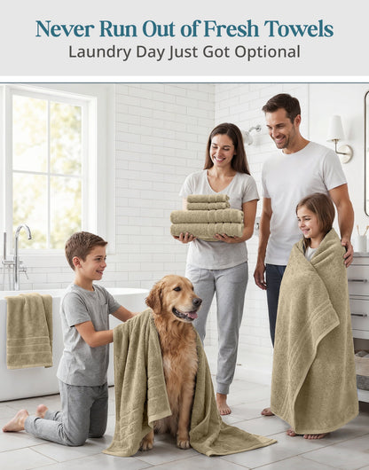 24-Piece Cotton Bath Towel Set cp-gallery: color=Taupe; size=24 Piece Set