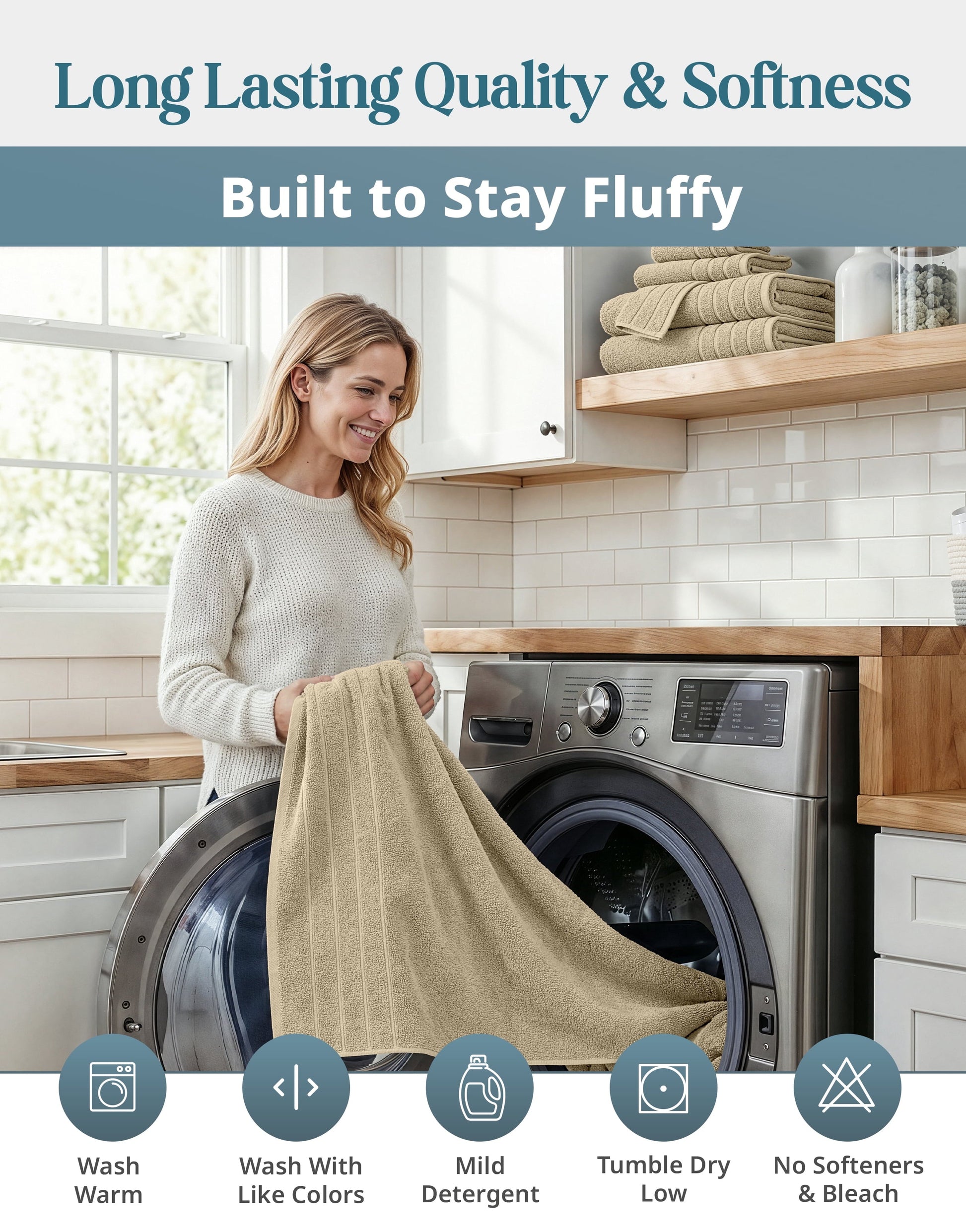 24-Piece Cotton Bath Towel Set