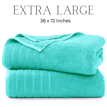 2-Piece Oversized Bath Sheets Set cp-gallery: color=Aqua Sky; size=2 Piece Set