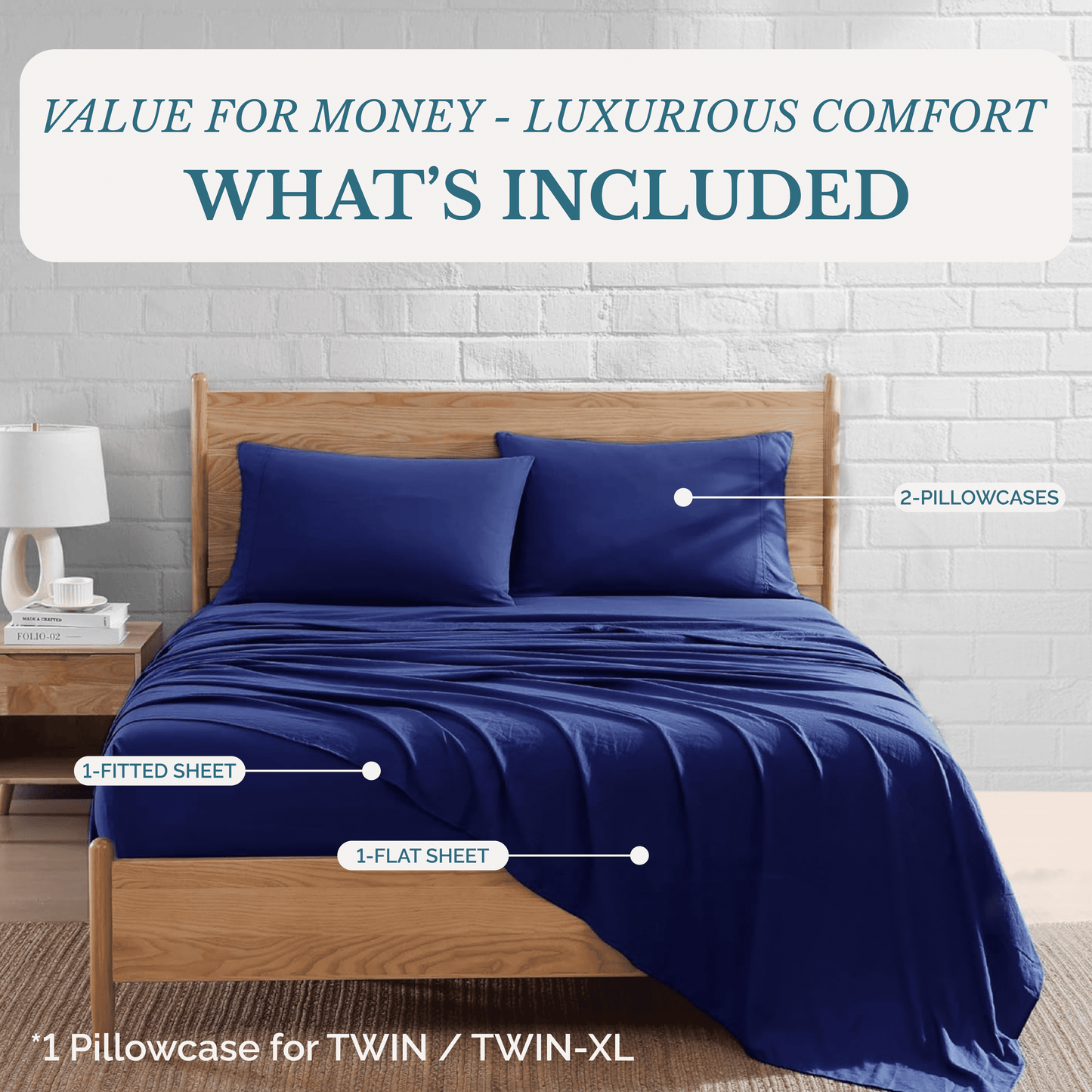Washed Microfiber Sheet Set cp-gallery: color=Navy