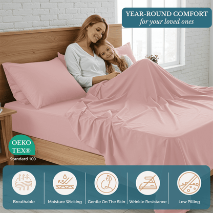 Washed Microfiber Sheet Set cp-gallery: color=Sepia Rose; size=Split King