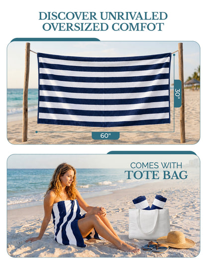4-Piece Cabana Beach Towel Set cp-gallery: color=Blue; size=4 Piece Set