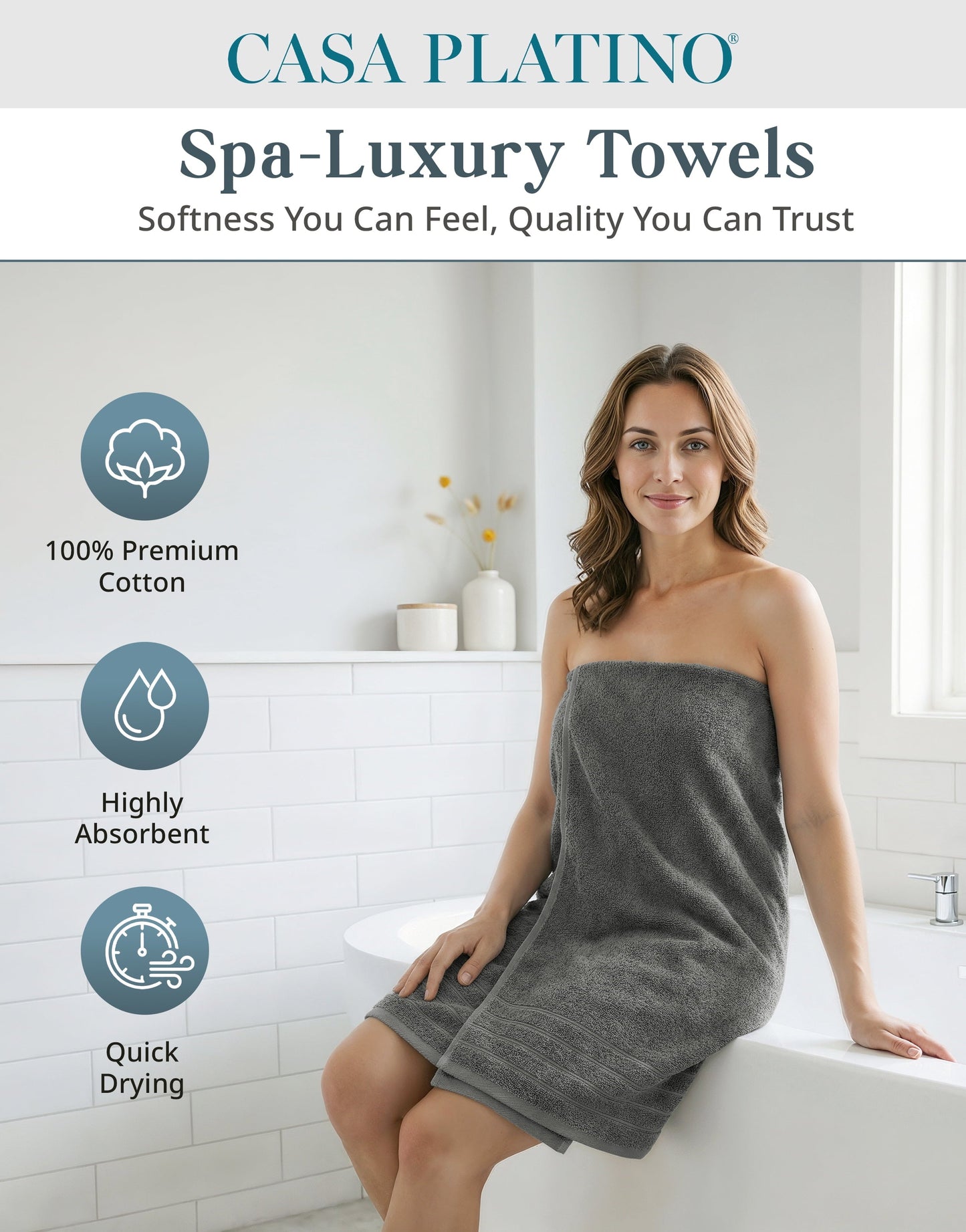 24-Piece Cotton Bath Towel Set cp-gallery: color=Grey; size=24 Piece Set