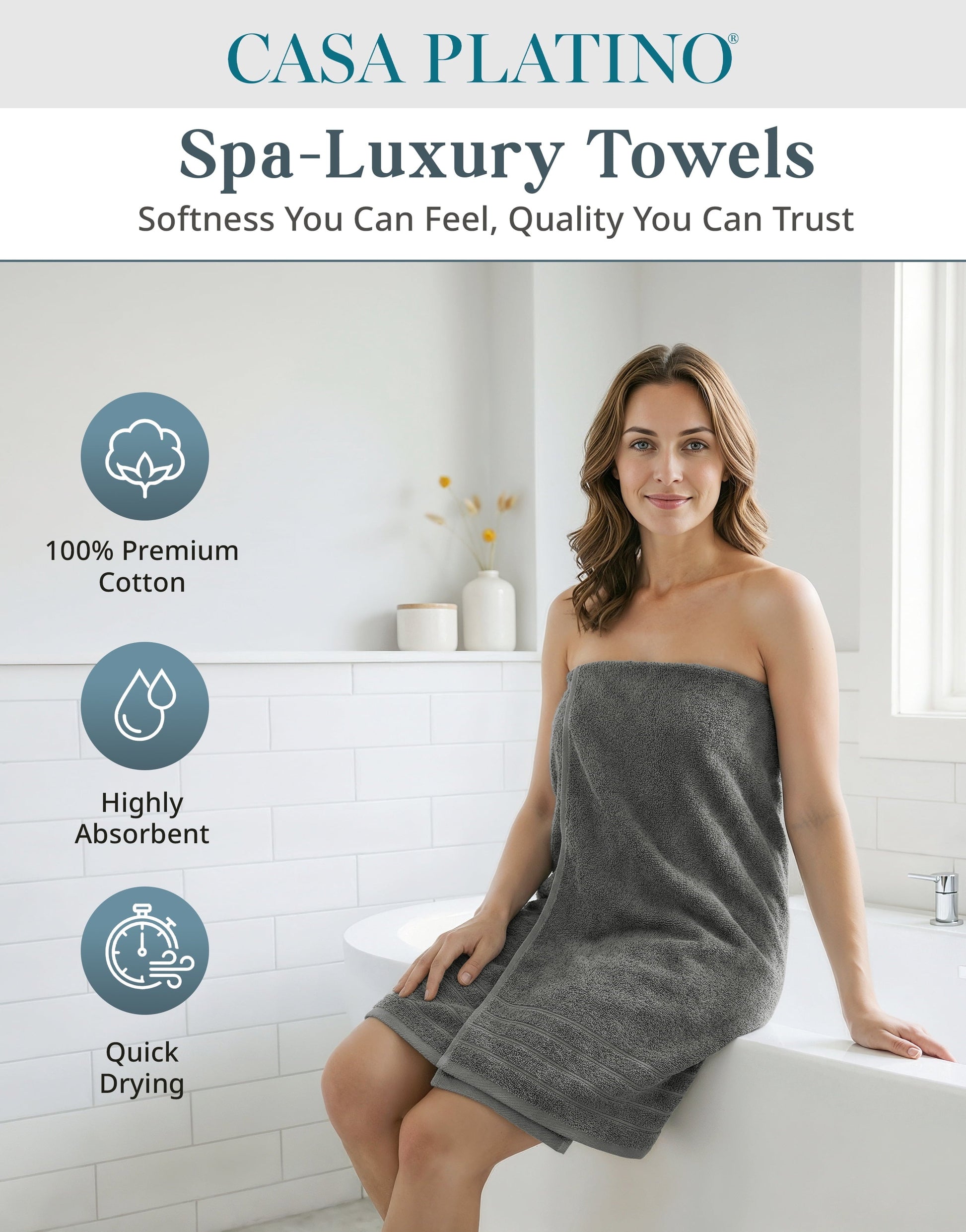 24-Piece Cotton Bath Towel Set