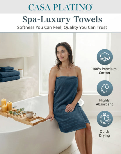12-Piece Cotton Bath Towel Set cp-gallery: color=Steel Blue; size=12 Piece Set