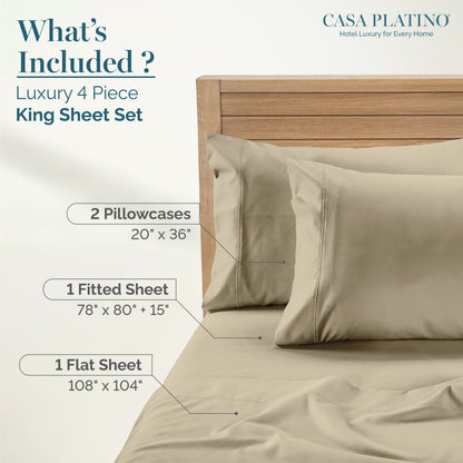 1000 Thread Count Egyptian Cotton Sheet Set cp-gallery: color=Linen; size=King