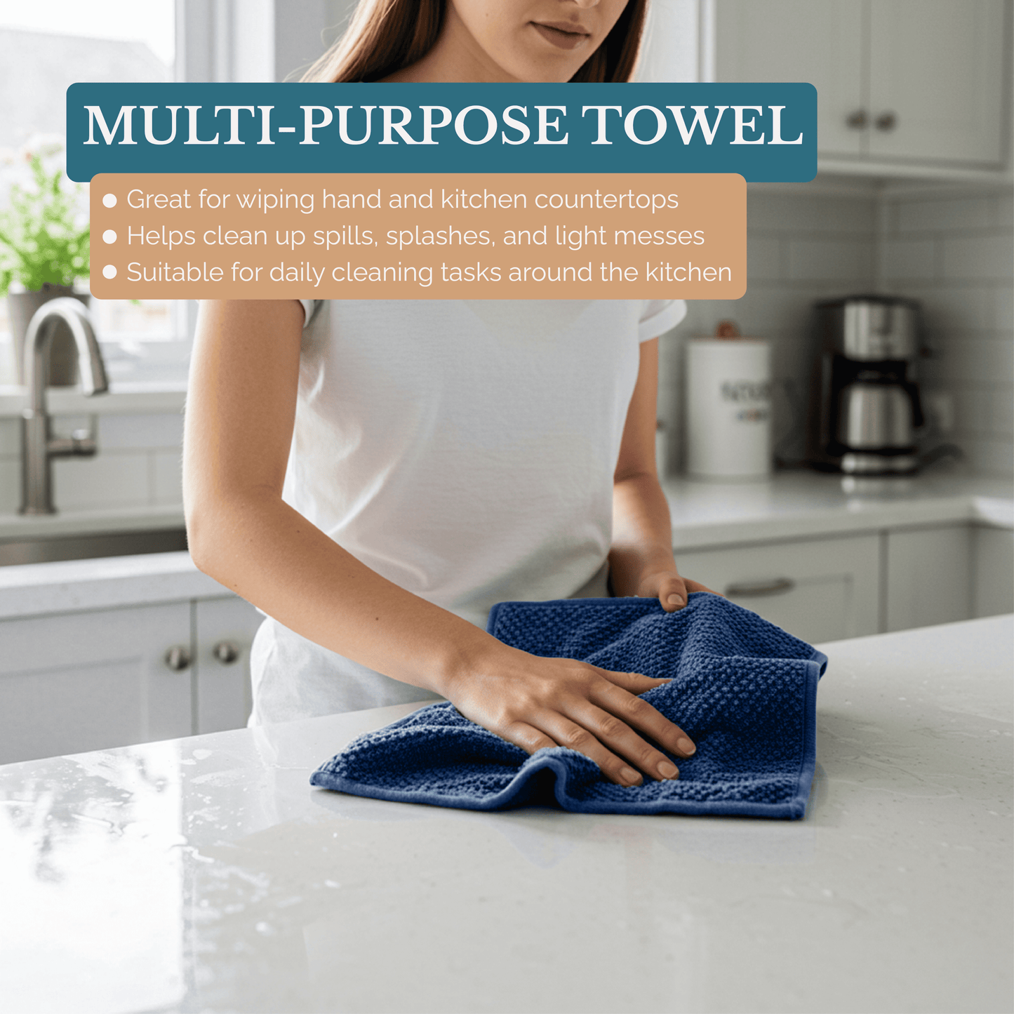 Terry Kitchen Towel Set cp-gallery: color=Blue; size=8 Piece Set