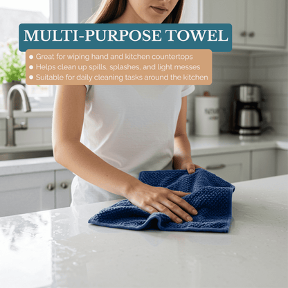 Terry Kitchen Towel Set cp-gallery: color=Blue; size=8 Piece Set