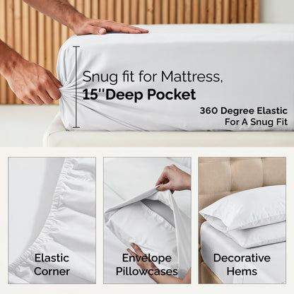 450 Thread Count Cotton Sheet Set cp-gallery: color=White