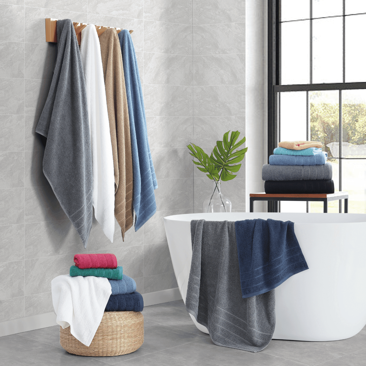 4-Piece Cotton Bath Towels Set