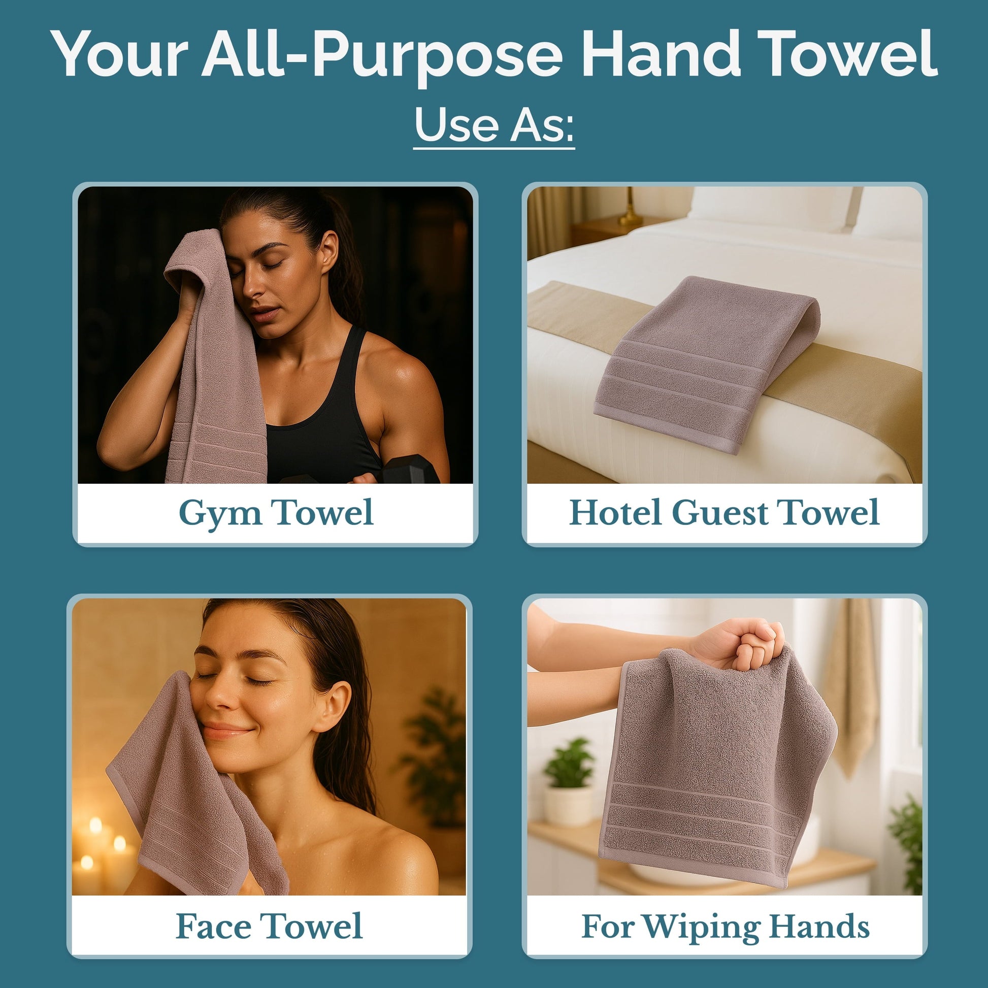 4-Piece Cotton Hand Towels Set