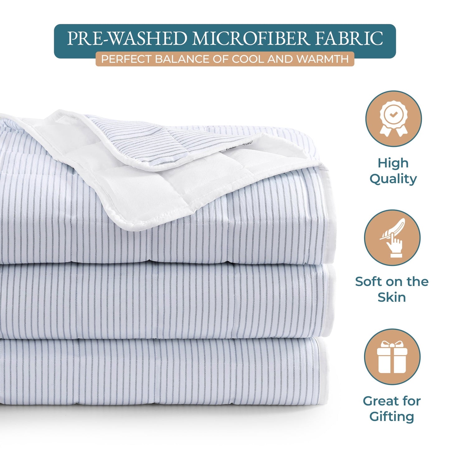 Quilted Bed Blanket cp-gallery: color=Ticking Stripe Blue