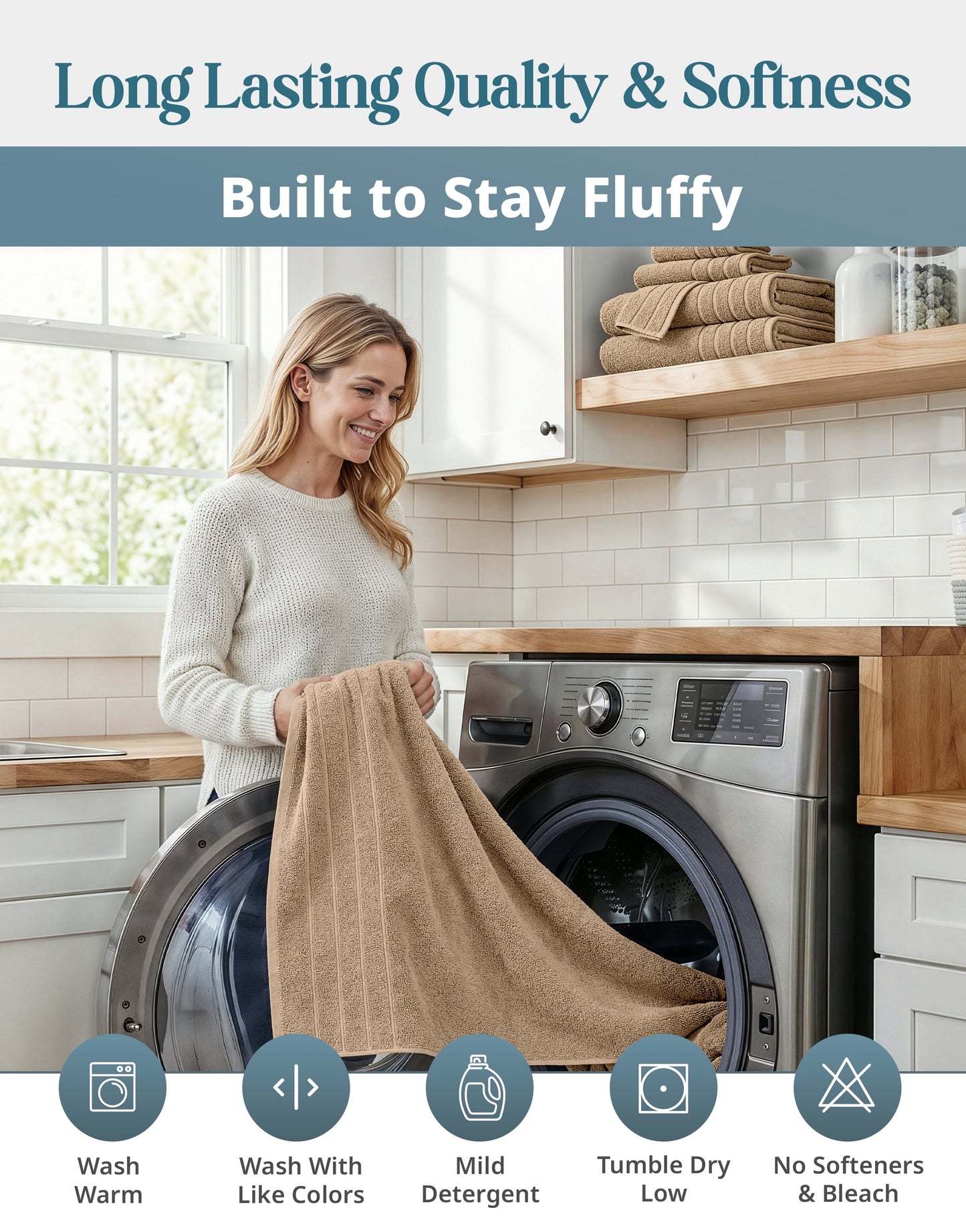 24-Piece Cotton Bath Towel Set cp-gallery: color=Towny Brown; size=24 Piece Set