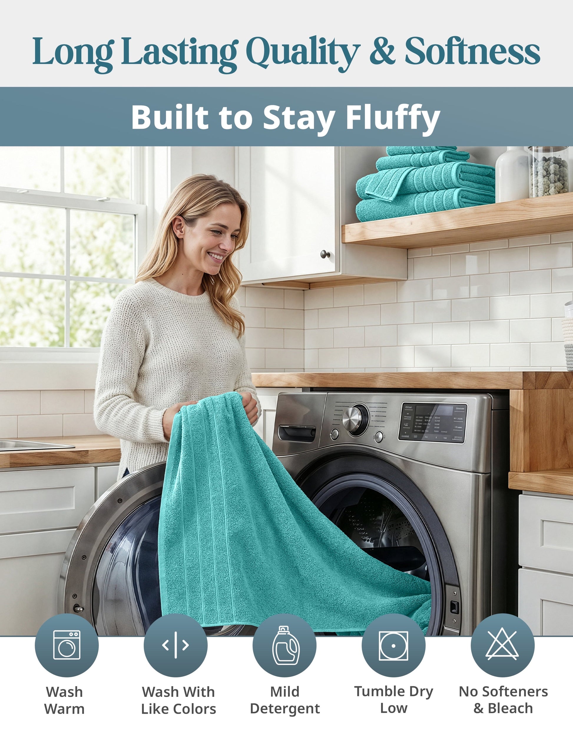 24-Piece Cotton Bath Towel Set