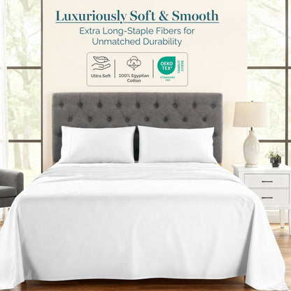 1000 Thread Count Egyptian Cotton Sheet Set cp-gallery: color=White; size=Full