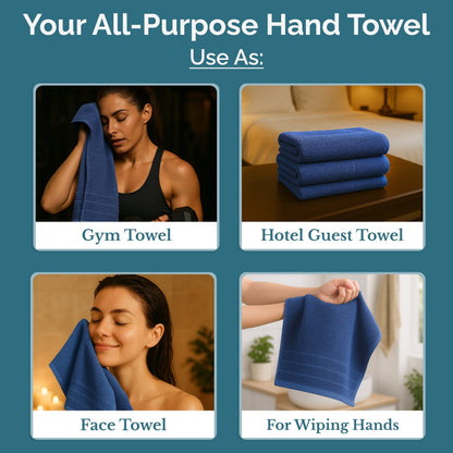 4-Piece Cotton Hand Towels Set cp-gallery: color=Navy; size=4 Piece Set