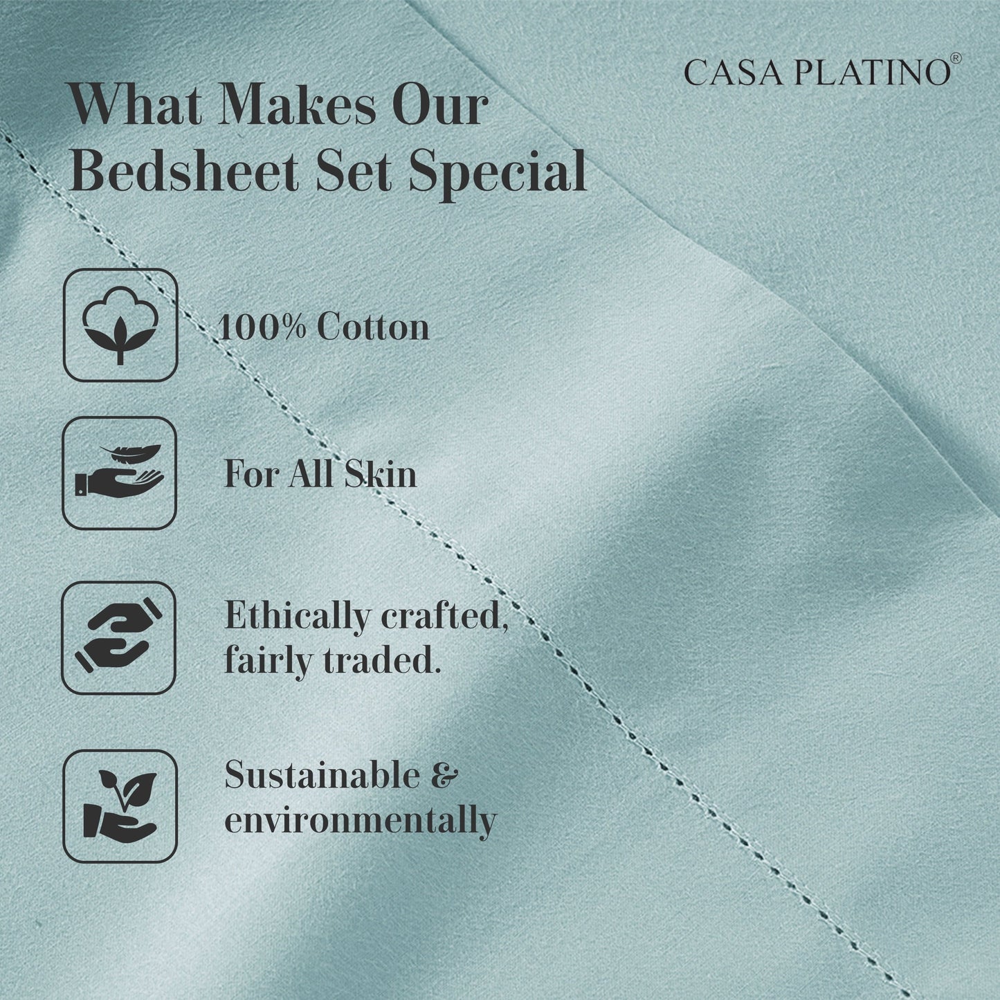 Percale Cotton Sheet Set cp-gallery: color=Cool Blue
