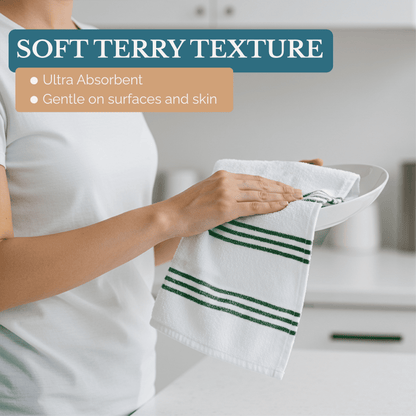Terry Kitchen Towel Set cp-gallery: color=Olive; size=8 Piece Set