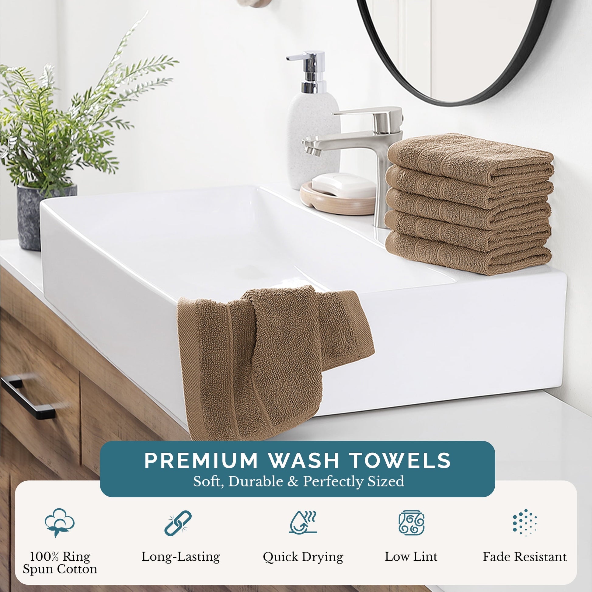 6-Piece Cotton Washcloths Set