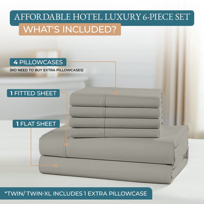 600 Thread Count Cotton Sheet Set cp-gallery: color=Silver