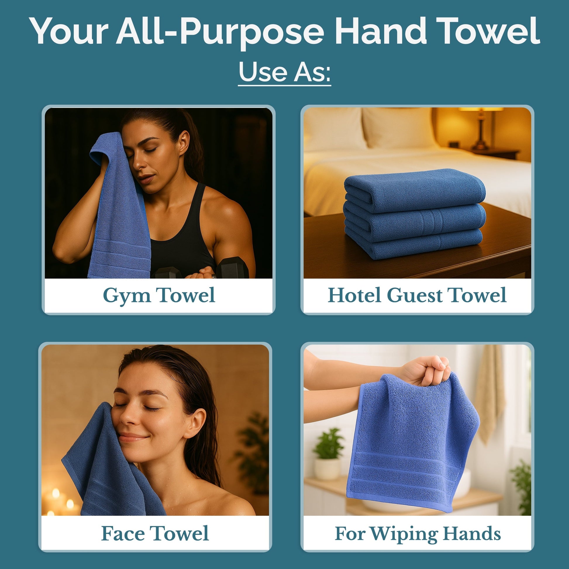6-Piece Cotton Hand Towels Set