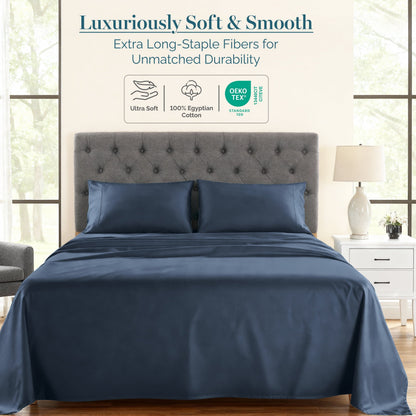 1000 Thread Count Egyptian Cotton Sheet Set cp-gallery: color=Estate Blue