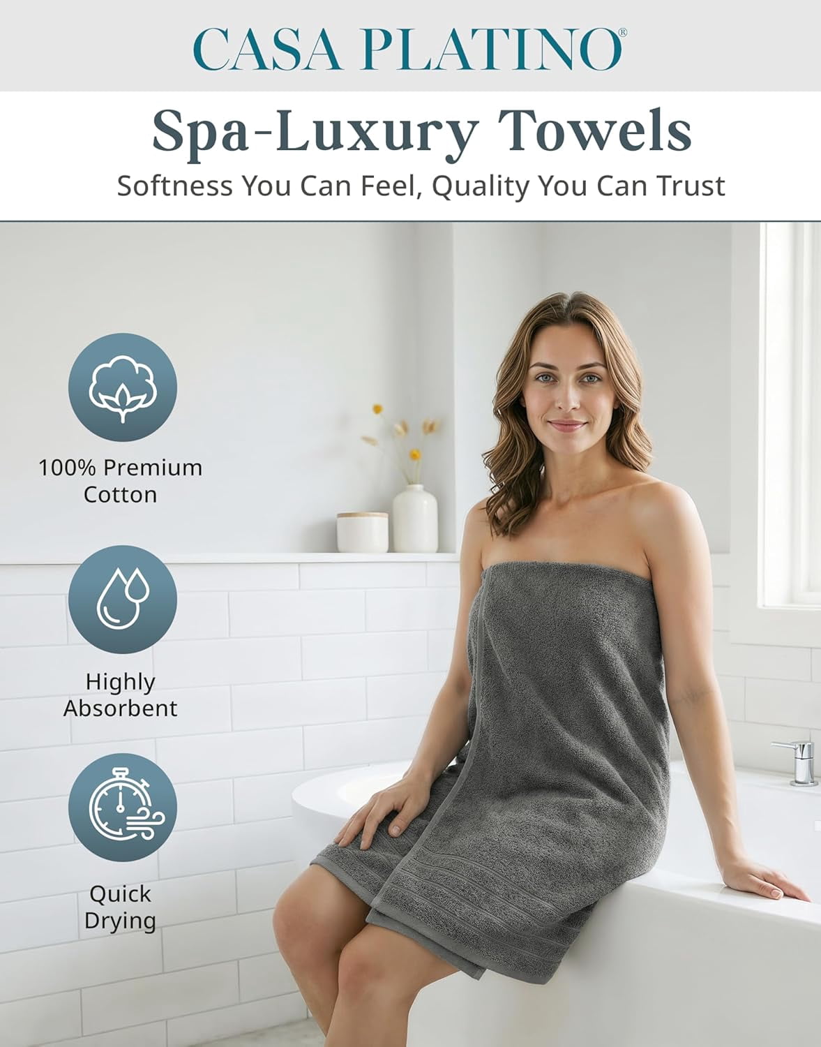 24-Piece Cotton Bath Towel Set