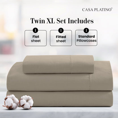 Percale Cotton Sheet Set cp-gallery: color=Linen; size=Twin-XL