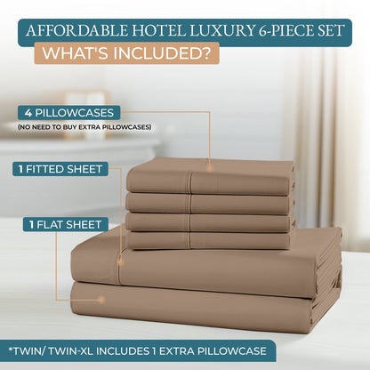 600 Thread Count Cotton Sheet Set cp-gallery: color=Taupe