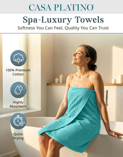 8-Piece Cotton Bath Towel Set cp-gallery: color=Aqua Sky; size=8 Piece Set