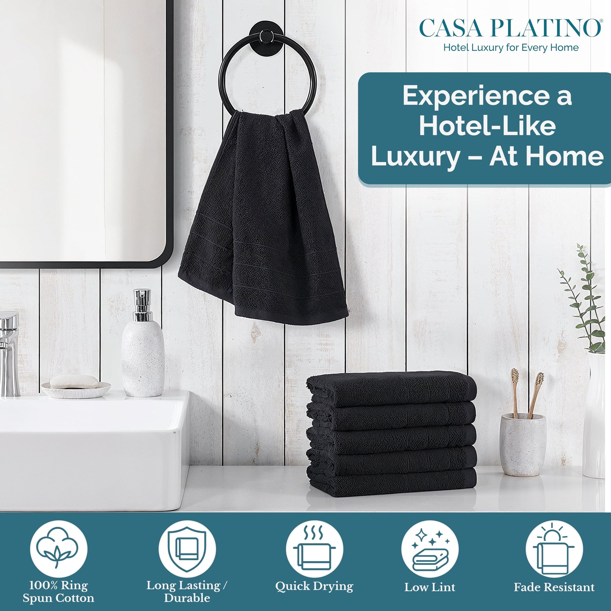 6-Piece Cotton Hand Towels Set