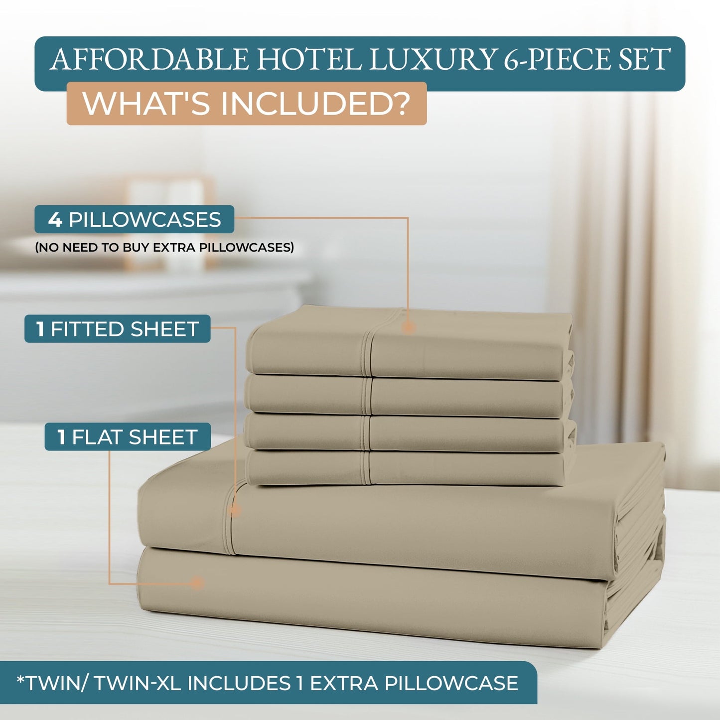 600 Thread Count Cotton Sheet Set cp-gallery: color=Linen