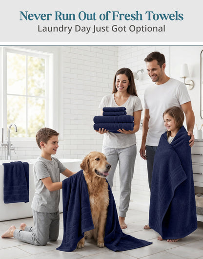 18-Piece Cotton Bath Towel Set cp-gallery: color=Navy; size=18 Piece Set