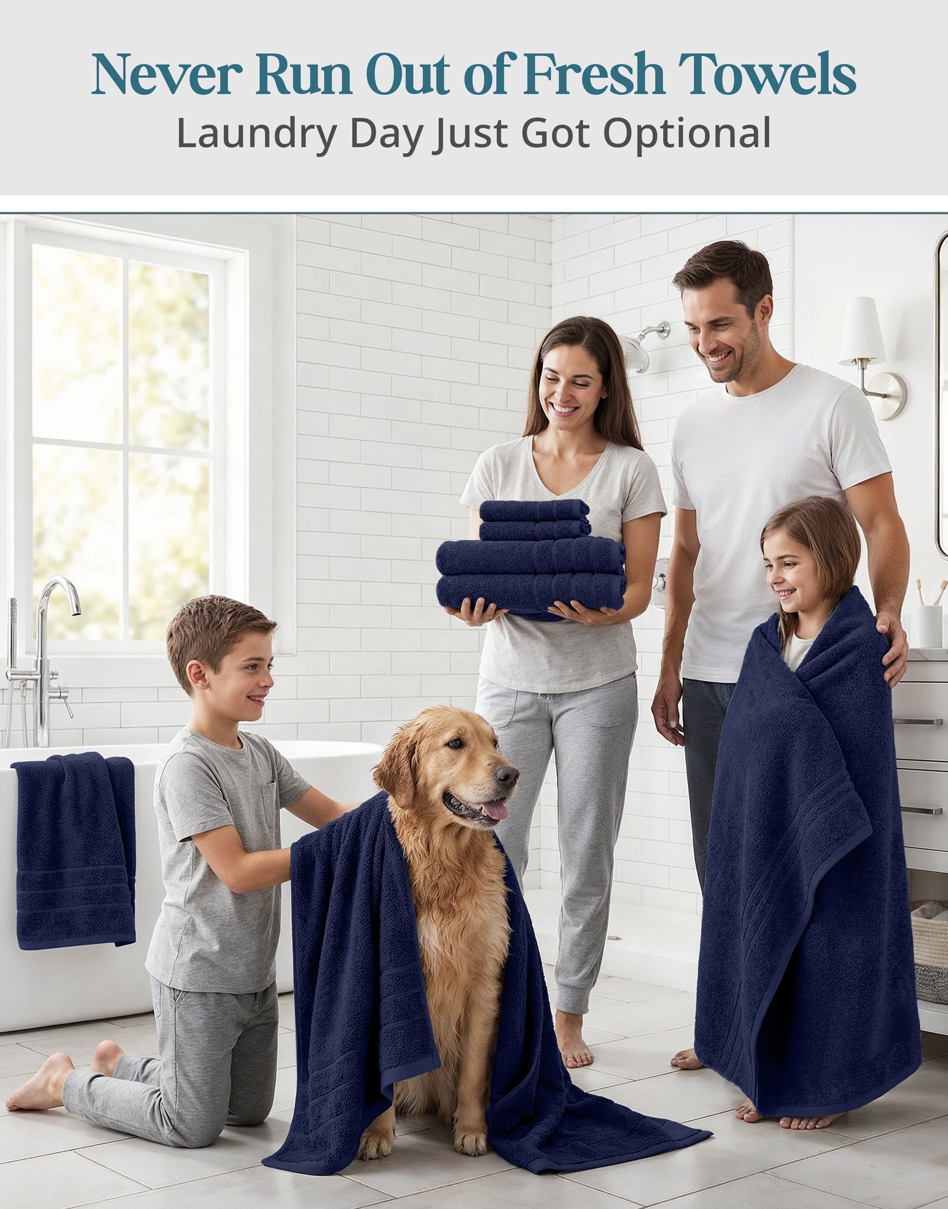 24-Piece Cotton Bath Towel Set