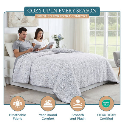 Quilted Bed Blanket cp-gallery: color=White Base Dot-silver