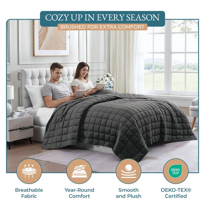 Quilted Bed Blanket cp-gallery: color=Charcoal