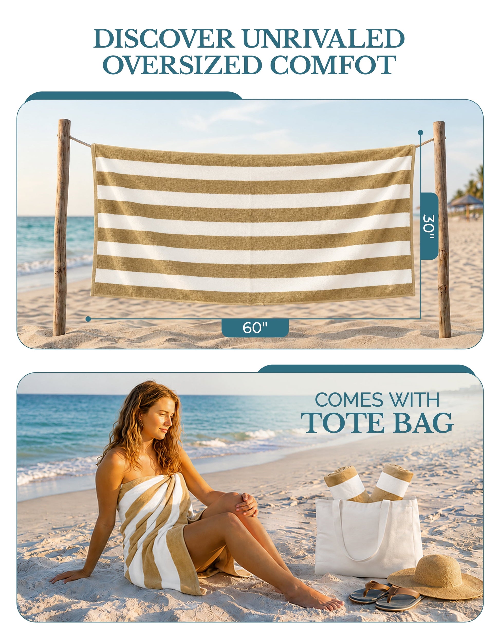 4-Piece Cabana Beach Towel Set