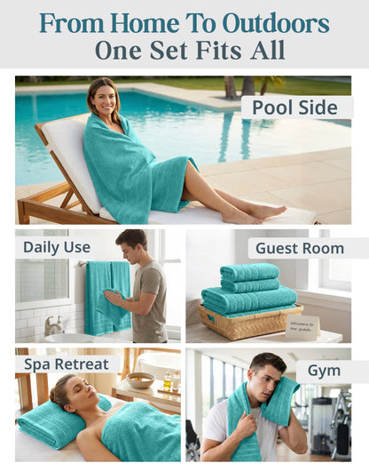 8-Piece Cotton Bath Towel Set cp-gallery: color=Aqua Sky; size=8 Piece Set