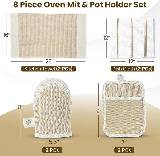 Kitchen Set - Oven Mitts, Pot Holders & Towels