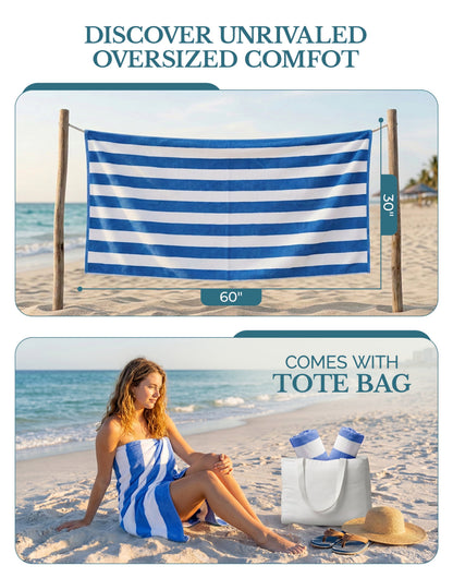 4-Piece Cabana Beach Towel Set cp-gallery: color=Light Blue; size=4 Piece Set